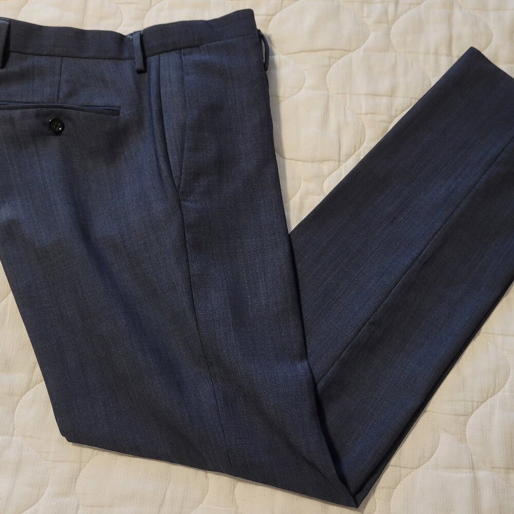Banana Republic Navy Blue Slim Fit 100% Wool Dress Pants Mens 32x31 Tag 31x32
